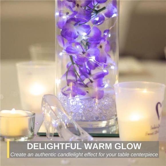 48-Pack Battery Tea Lights Bulk Long-Lasting Lights Battery Operated Flameless - Picture 3 of 6